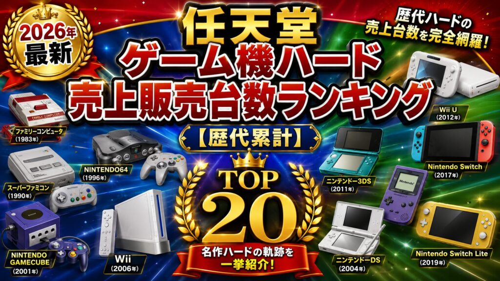 任天堂ゲーム機ハード売上販売台数ランキング【歴代累計】