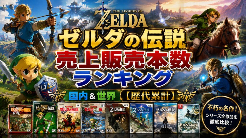 ゼルダの伝説 売上販売本数ランキング国内＆世界【歴代累計】