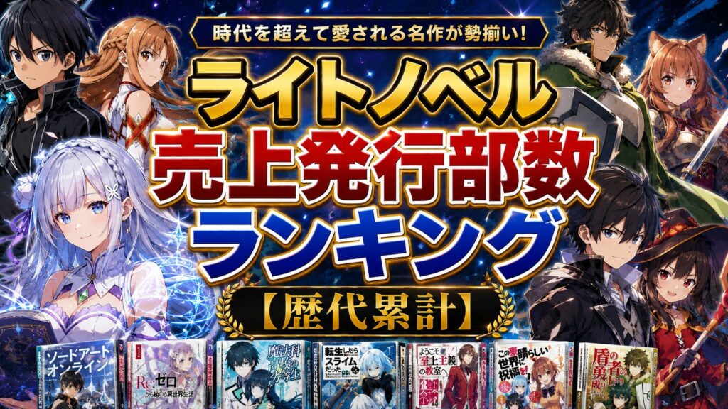 ライトノベル(ラノベ)売上発行部数ランキング 【歴代累計】