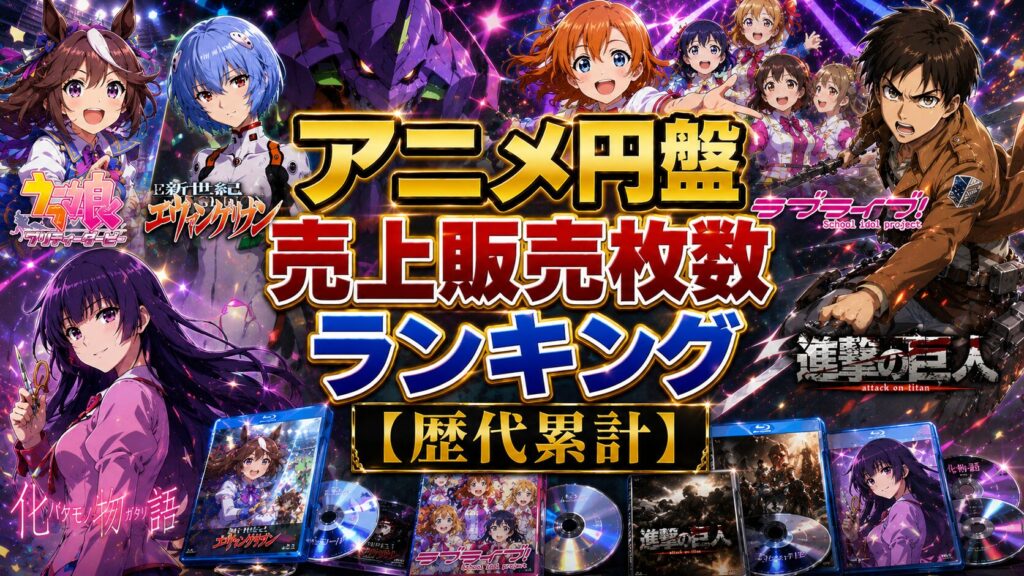 アニメ円盤売上販売枚数ランキング【歴代累計】