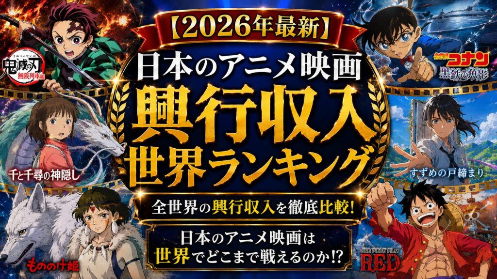 【2026年最新】日本のアニメ映画 興行収入 世界ランキング
