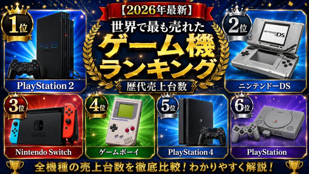 【2026年最新】世界で最も売れたゲーム機ランキング｜歴代売上台数