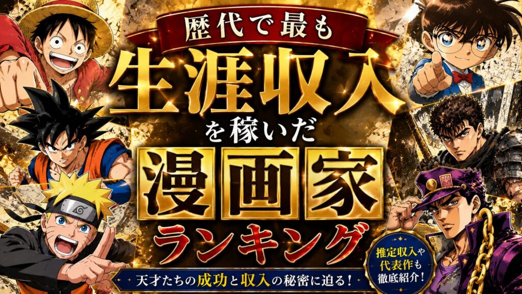歴代で最も生涯収入を稼いだ漫画家ランキング