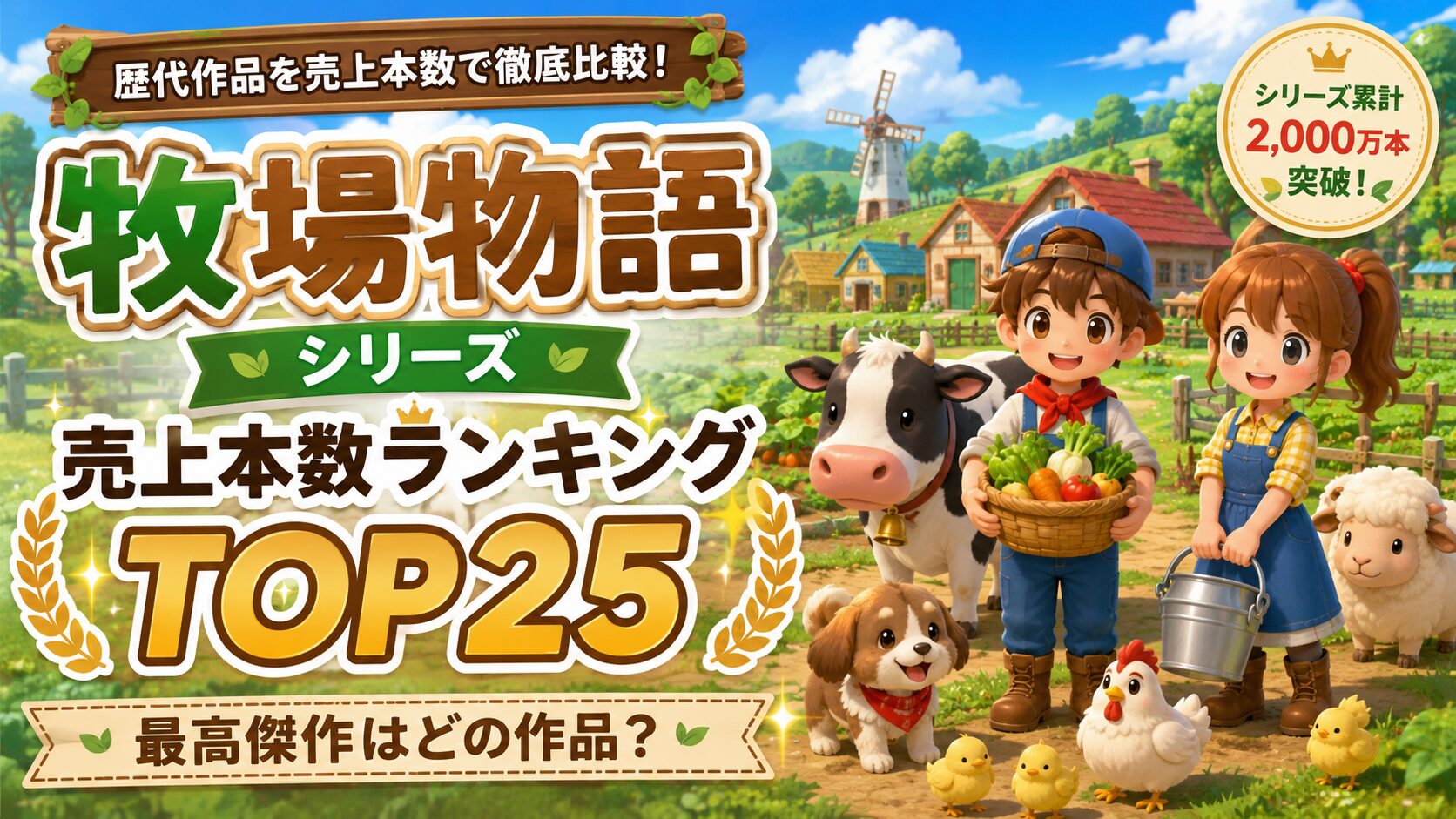 【2026年最新】牧場物語シリーズ売上本数ランキング【歴代累計】