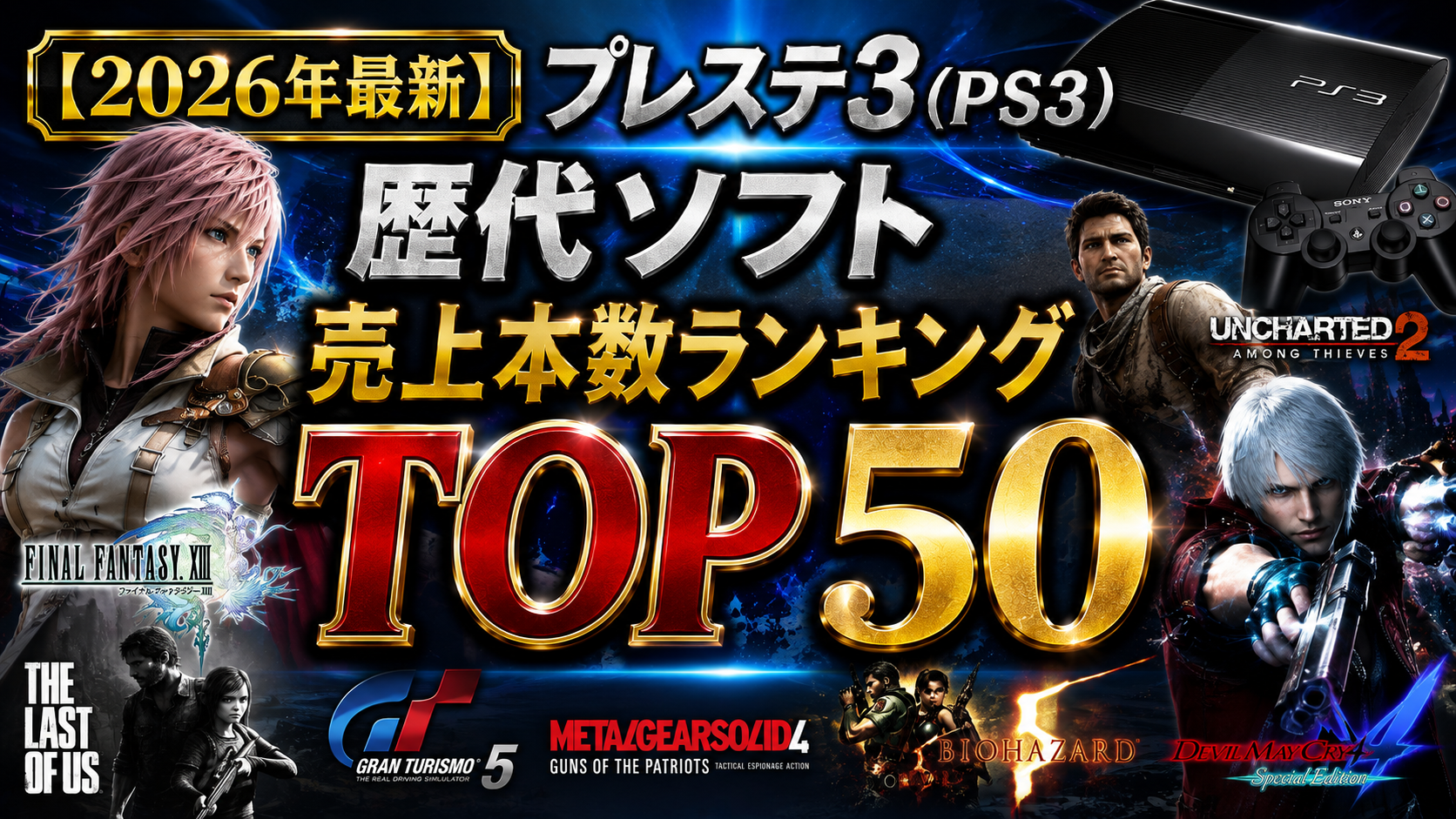 【2026年最新】プレステ3（PS3）歴代ソフト 売上本数ランキングTOP50